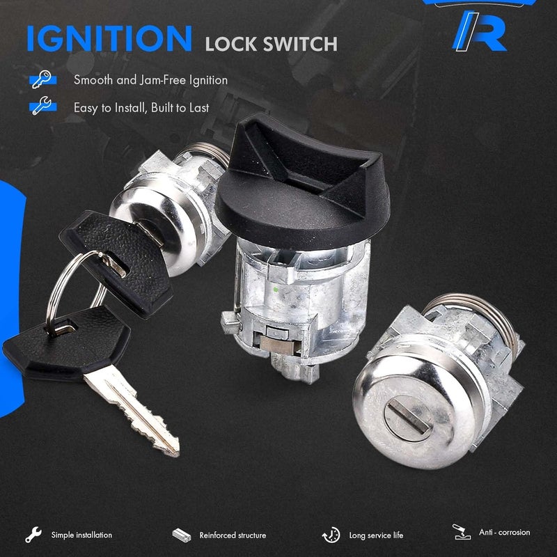 RHAOCZIYAUTO Ignition Switch Lock Cylinder with Door Lock & Keys Fit for Dodge Ram 1500/2500/3500 1997-2002 Dakota 1997-2000 Charger 1999-2003 Durango 1998-2000 Replaces# 5003845AA, 56021346AB, 5003893AA, 4723484 - Image 3